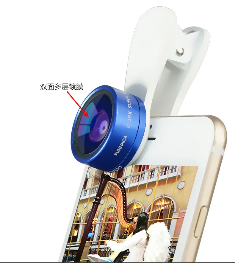 

F-516 New 0.36X Wide Angle 15 X Macro Fisheye Lens 3 In 1 External Universal Phone Lens