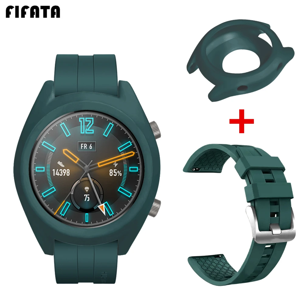Strap For Huawei Watch GT Active / Elegant Smart Watch Band For Huawei GT Accessories TPU Case Cover + Silicone Sports Bracelet Strap For Huawei Watch GT Active / Elegant Smart Watch Band For Huawei GT Accessories TPU Case Cover + Silicone Sports Bracelet