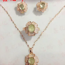 925 серебро инкрустация натуральный камень в форме винограда набор