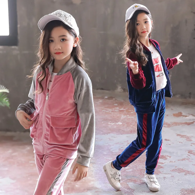 

Clothes Set For Girls Sports Suit 2018 Autumn Winter Baby Girl Boutique Clothes Autumn Long Sleeve Outwear + Pant 2pcs Clothing