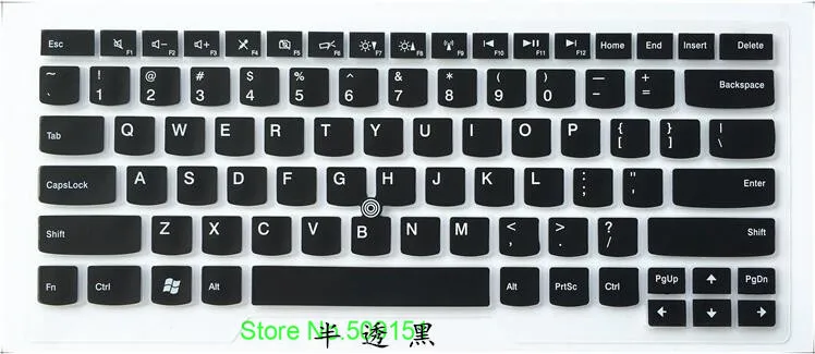 Силиконовая клавиатура кожного покрова протектор для lenovo thinkpad S440 E455 E450 E455 E460 E465 T450 T450S X1 для йоги - Цвет: Black