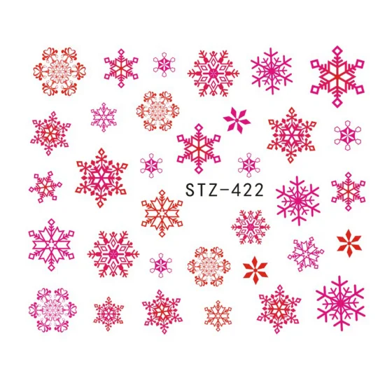 1 лист, Рождественская наклейка для ногтей, снежинки, белый слайдер, сделай сам, водяной знак, олень, дизайн ногтей, Рождество, Год, Декор, CHSTZ419-439 - Цвет: STZ422