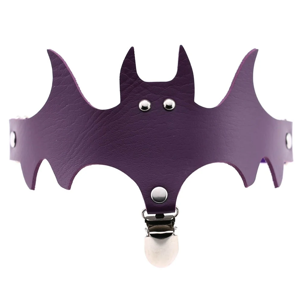 Для женщин крылья летучей мыши кожаный шок подвязки нога кольцо с зажимом на Хэллоуин Декор Аксессуары H9 - Цвет: purple