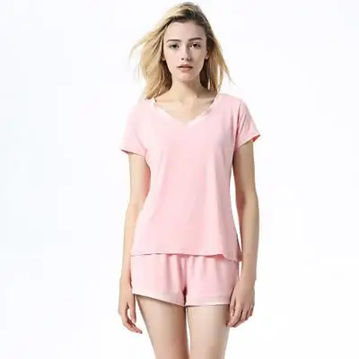 CEARPION/женская одежда для сна, Модальная Пижама, комплект из 2 предметов, футболка, шорты, нижнее белье, мягкая ночная рубашка, новая Пижама, одежда для отдыха - Цвет: Pink