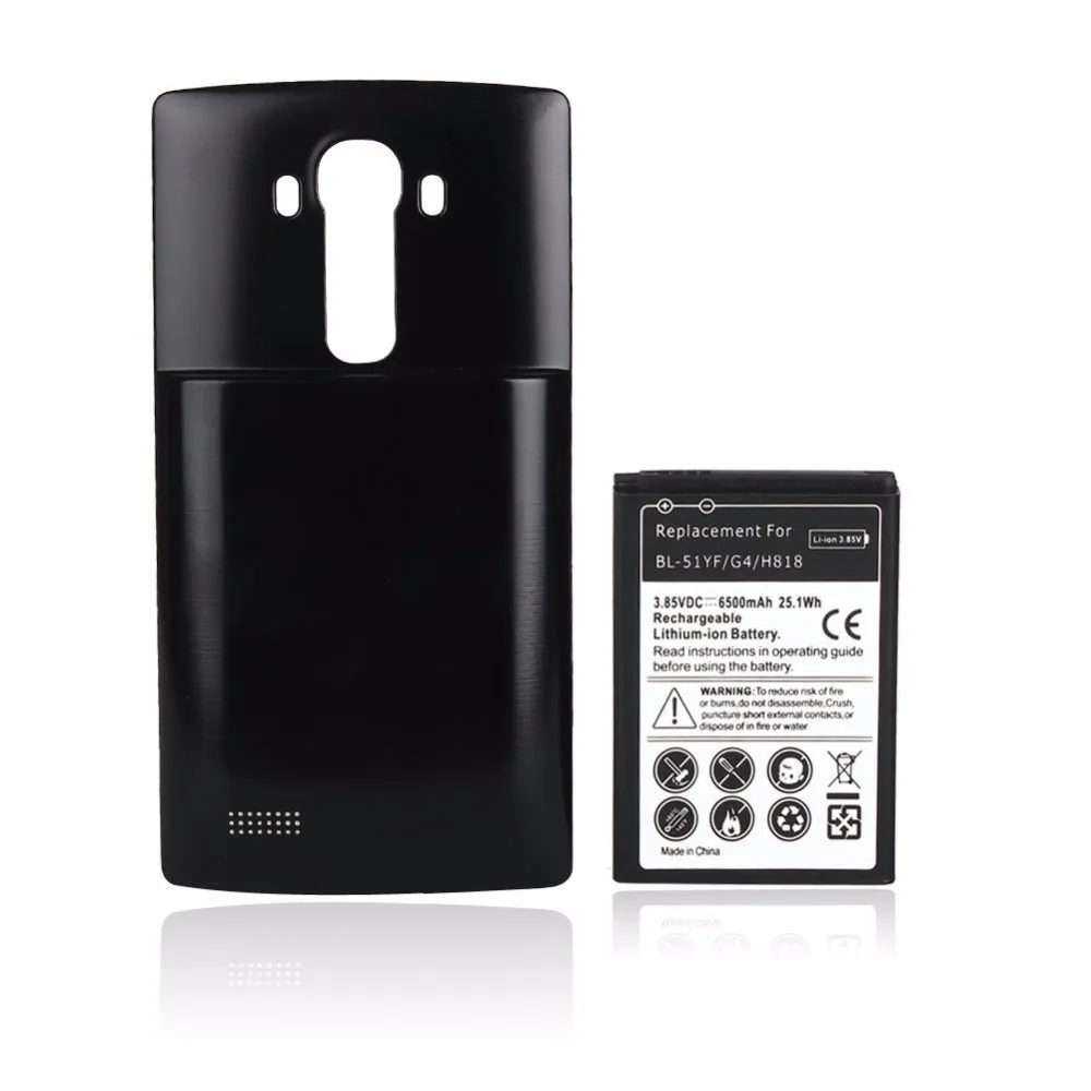 6500 mAh 215/% Battery with Cover /& Case PowerBear LG G4 Extended Battery