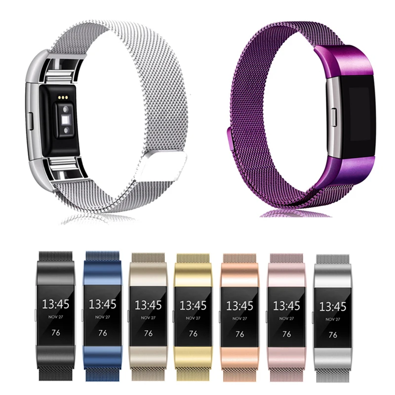 

Magnetic Milanese Loop For Fitbit Charge 2 Bracelet Replacement Strap Stainless Steel Wrist Strap For Fitbit Charge 2 Watch