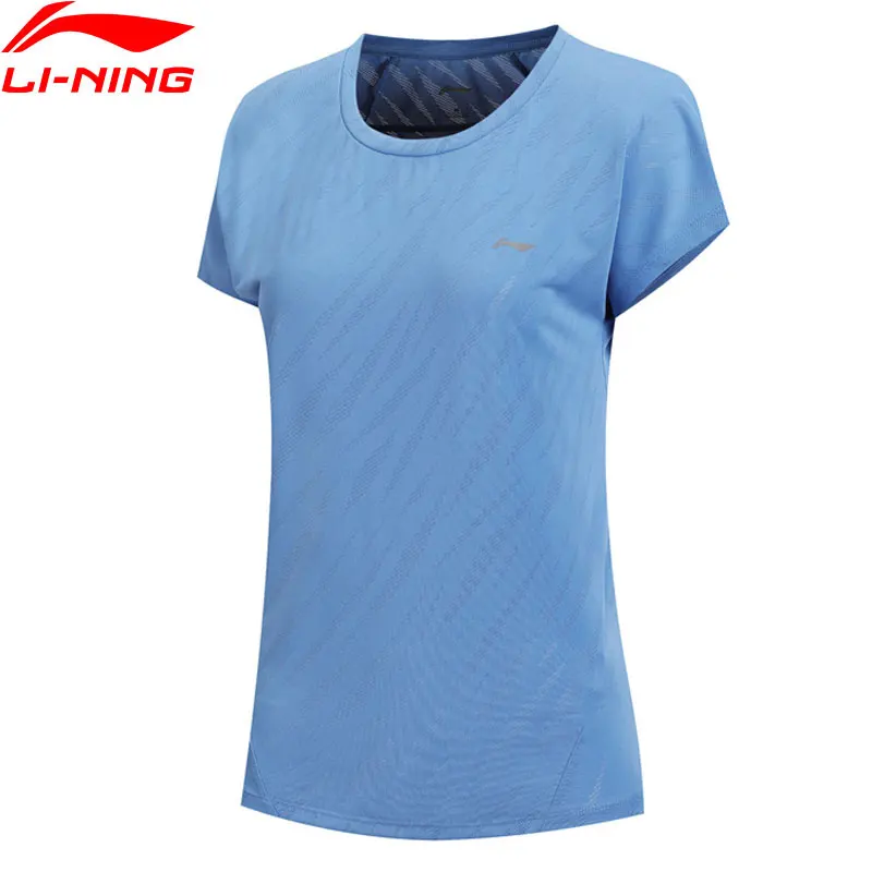 

Li-Ning Women Running T-Shirt Regular Fit 91% Polyester 9% Spandex Comfort LiNing Fitness Sport Tops T-shirts ATSN138 WTS1448