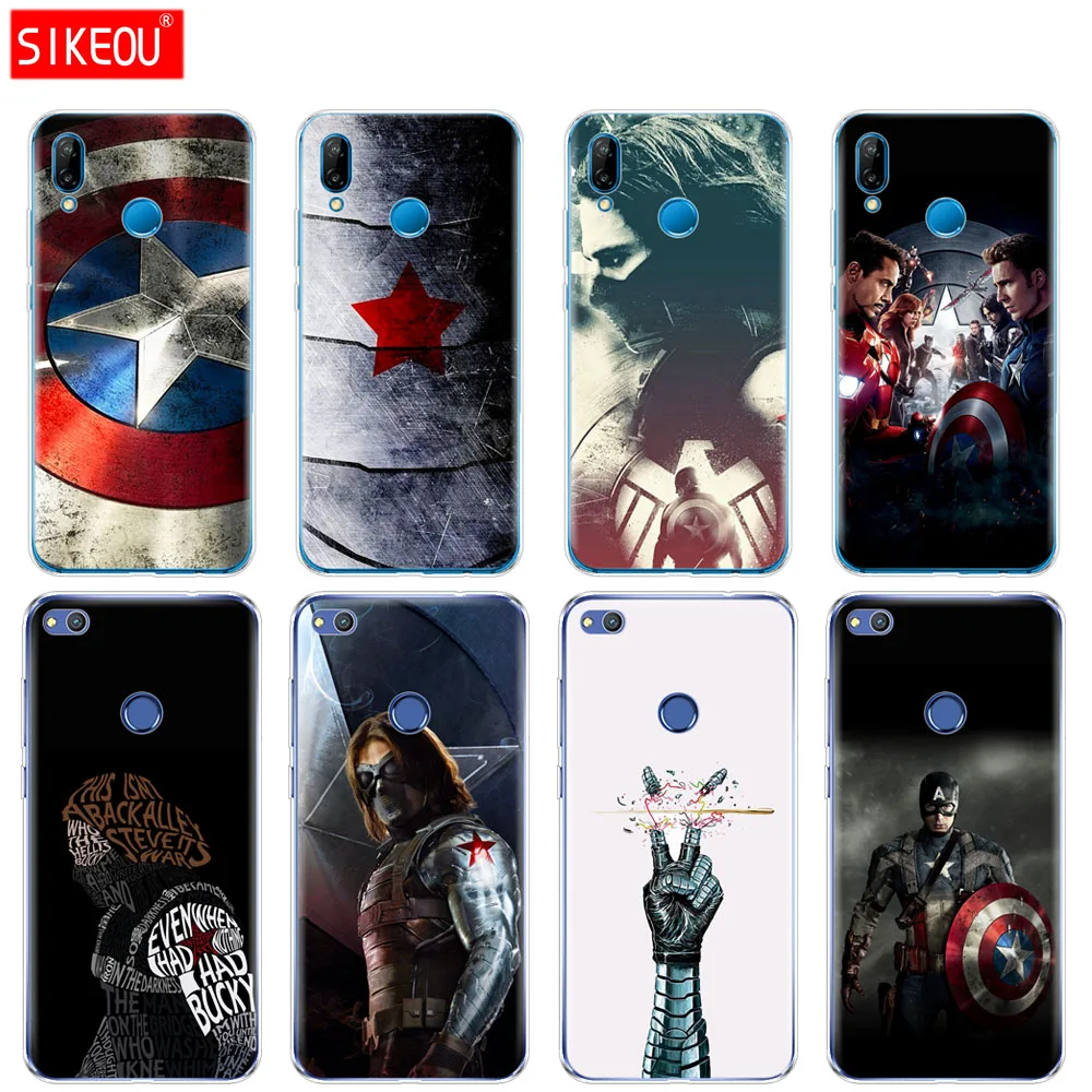 

Silicone Cover Phone Case For Huawei P20 P7 P8 P9 P10 Lite Plus Pro 2017 P Smart 2018 Bucky Barnes