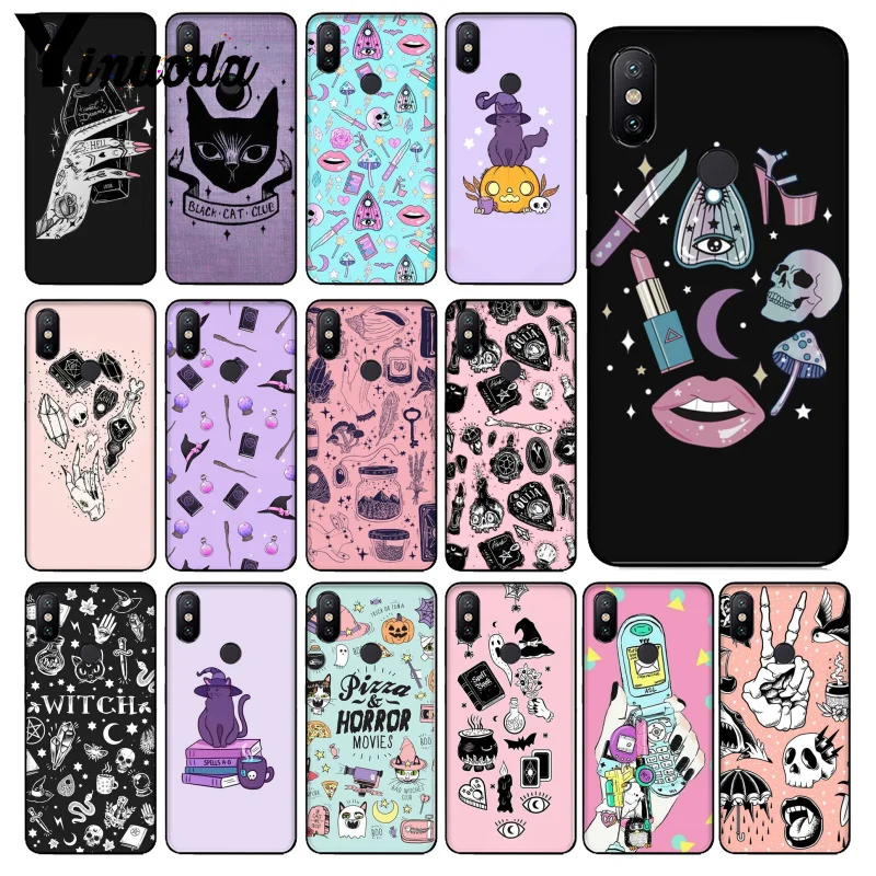 Мягкий черный Чехол Yinuoda Girly Pastel Witch Goth для телефона Xiaomi Mi 6 Mix2 Mix2S Note3 8 8SE Redmi 5 5Plus Note4