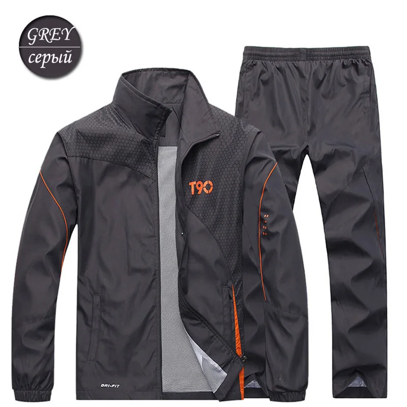 2018 Sport Suit Men Quick Dry Sports Suits Loose Tracksuits Mens Spring Autumn Fitness Running suits Set Warm Jogging Tracksuit