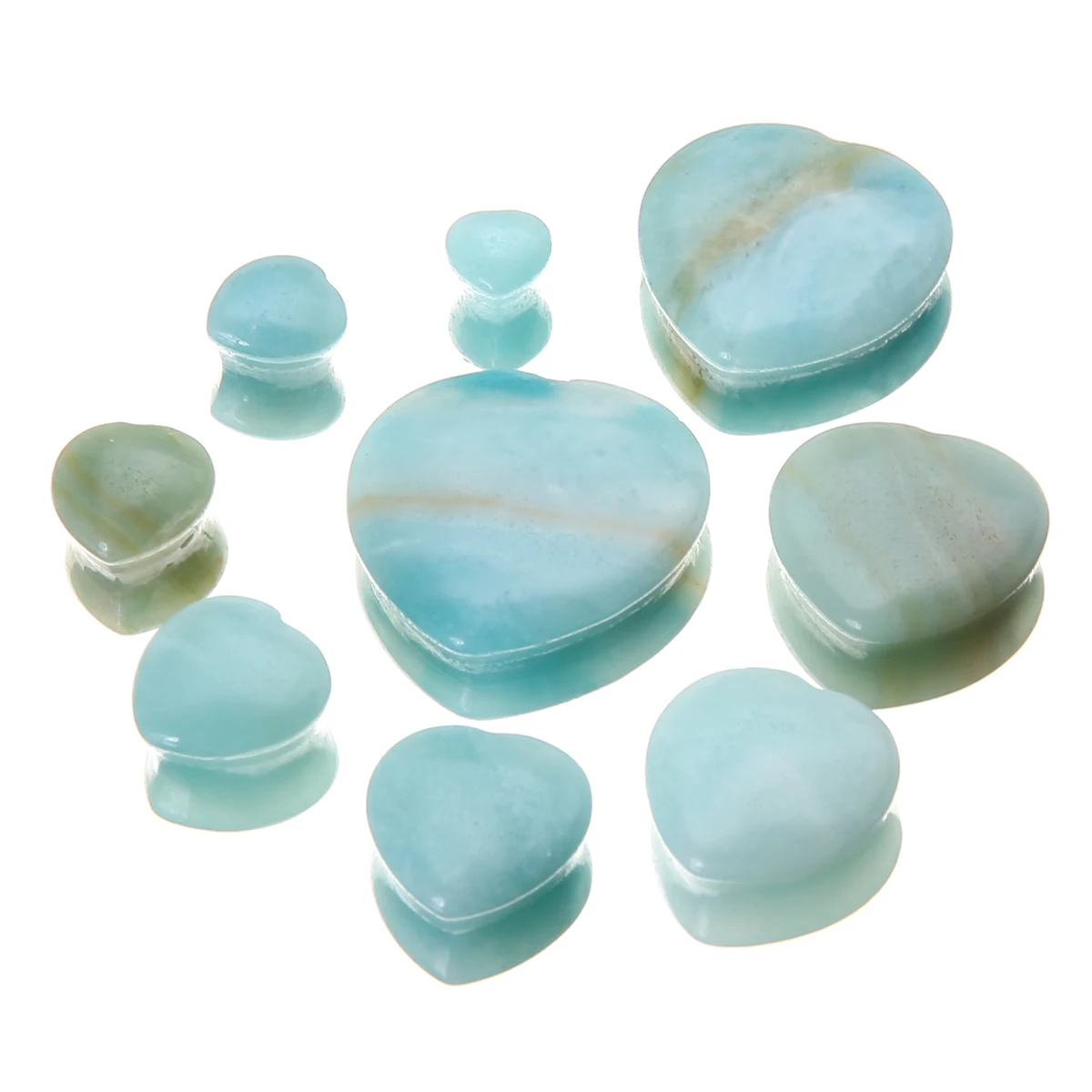 1 Pair Shellhard Heart Shaped Stone Ear Plug Fashion Flesh Tunnel Ear Expander Stretcher For Women Femme Jewelry