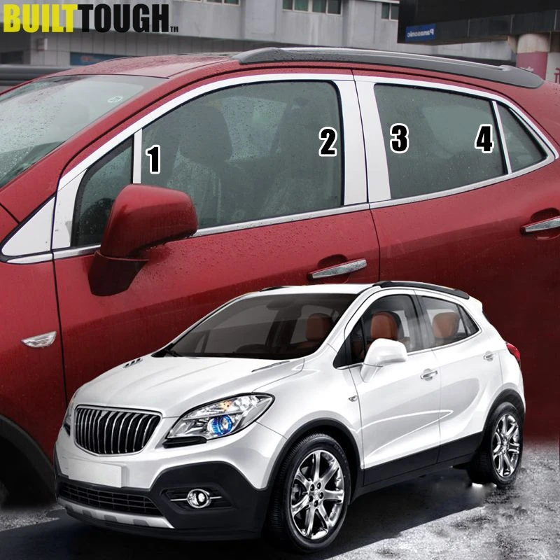 

For Buick Encore Opel Vauxhall Mokka 2012 2013 2014 2015 2016 2017 2018 Chrome Window Pillar Post Cover Trim Molding Decoration