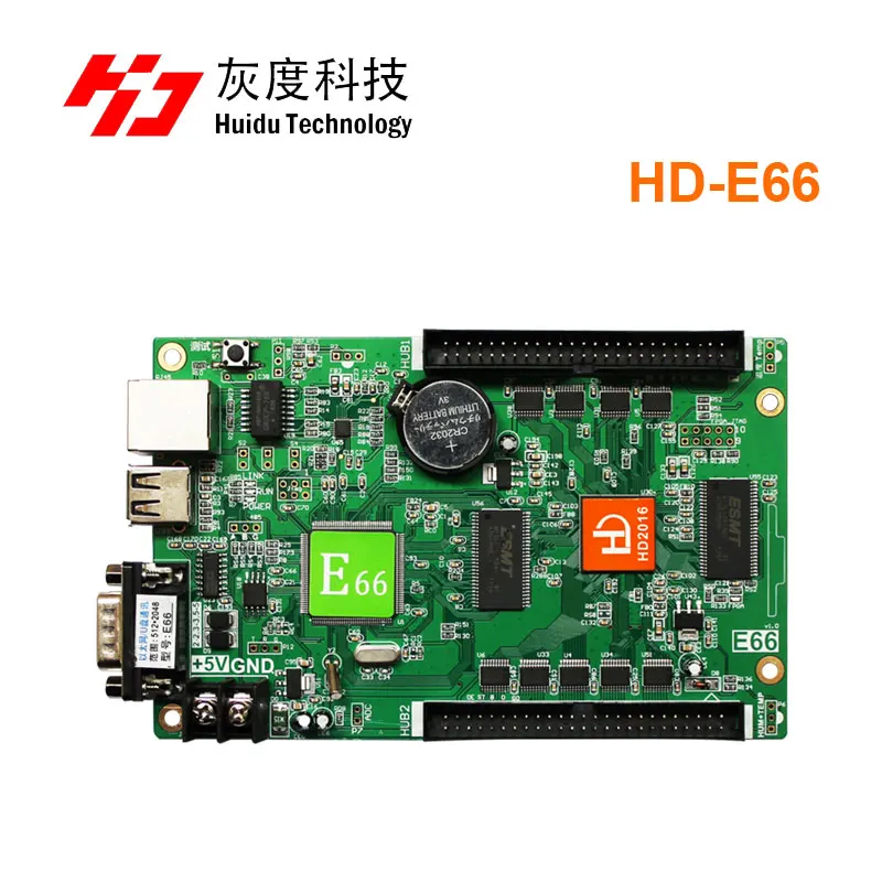 

Huidu HD-E66 network+USB+rs232 port led billboard control card 128*4096 pixels LED controller for Single Color LED Module