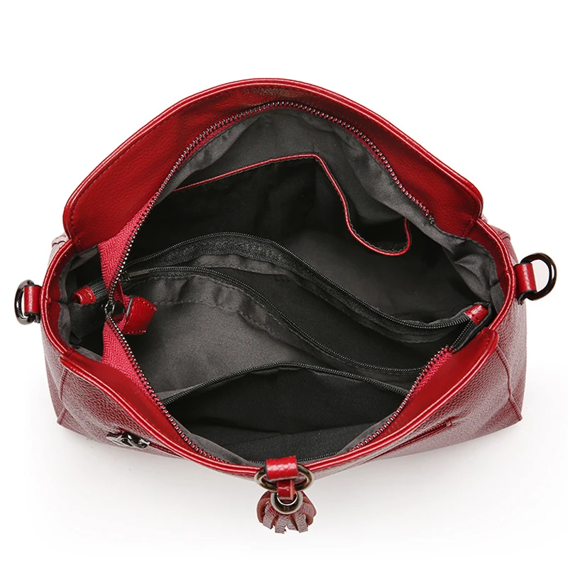 Женская сумка мессенджер из натуральной кожи с кисточками|messenger bags for women|leather