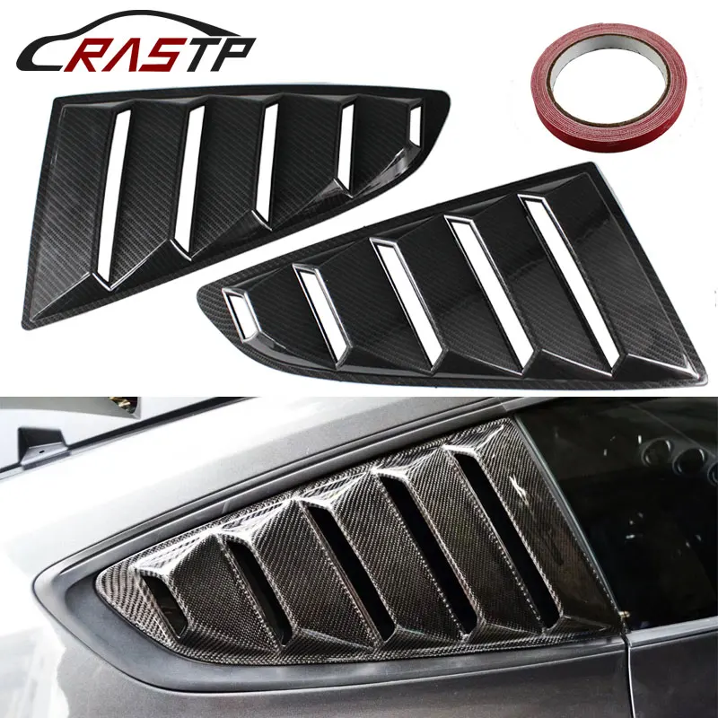 RASTP-1 пара углеродное волокно 1/4 четверти боковые жалюзи совок крышка вентиляционное отверстие для Ford Mustang автомобиля Наклейка RS-LKT021
