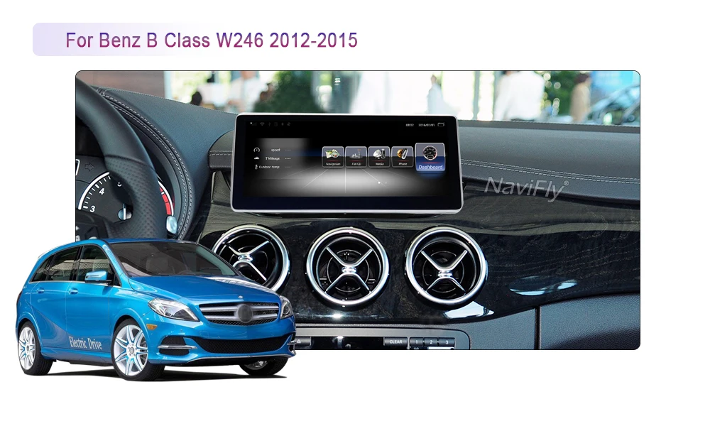 Sale NaviFly 3+32 Android 7.1 car multimedia player for Mercedes Benz B Class W246 2012-2015 GPS navigation Video Audio Player 4G LTE 3