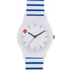 High Quality Blue Striped Strap Dial Kids Children's Boy Girls Silicone Quartz Wristwatch 1