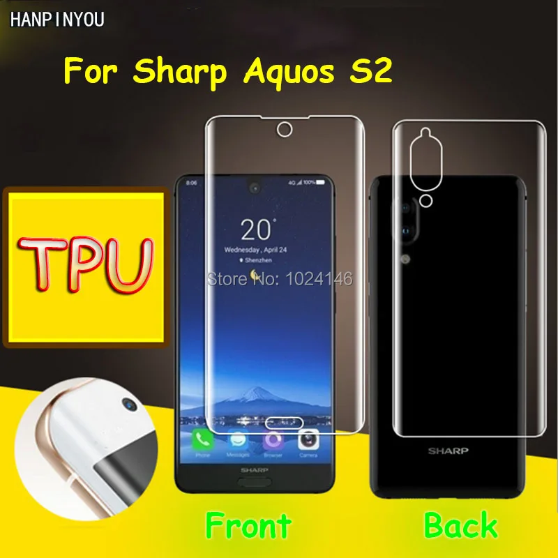 

Front / Back Full Coverage Clear Soft TPU Film Screen Protector Sharp Aquos S2 S3 mini S3mini Cover Curved Parts (Not Glass)