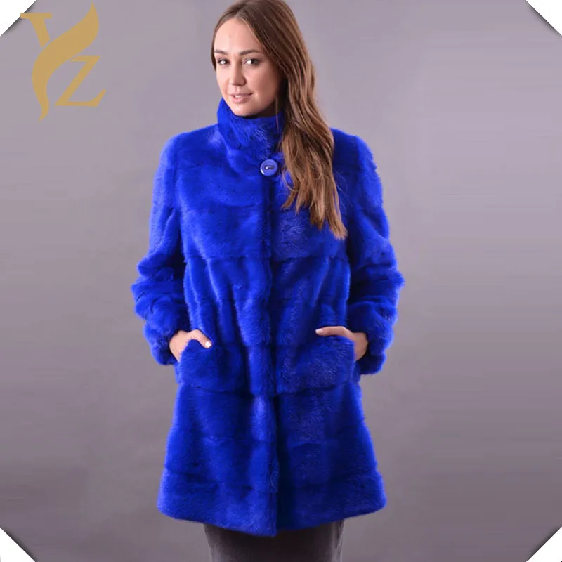 High Quality Fur Coats Real Natural Blue Mink Fur Coat Women Winter