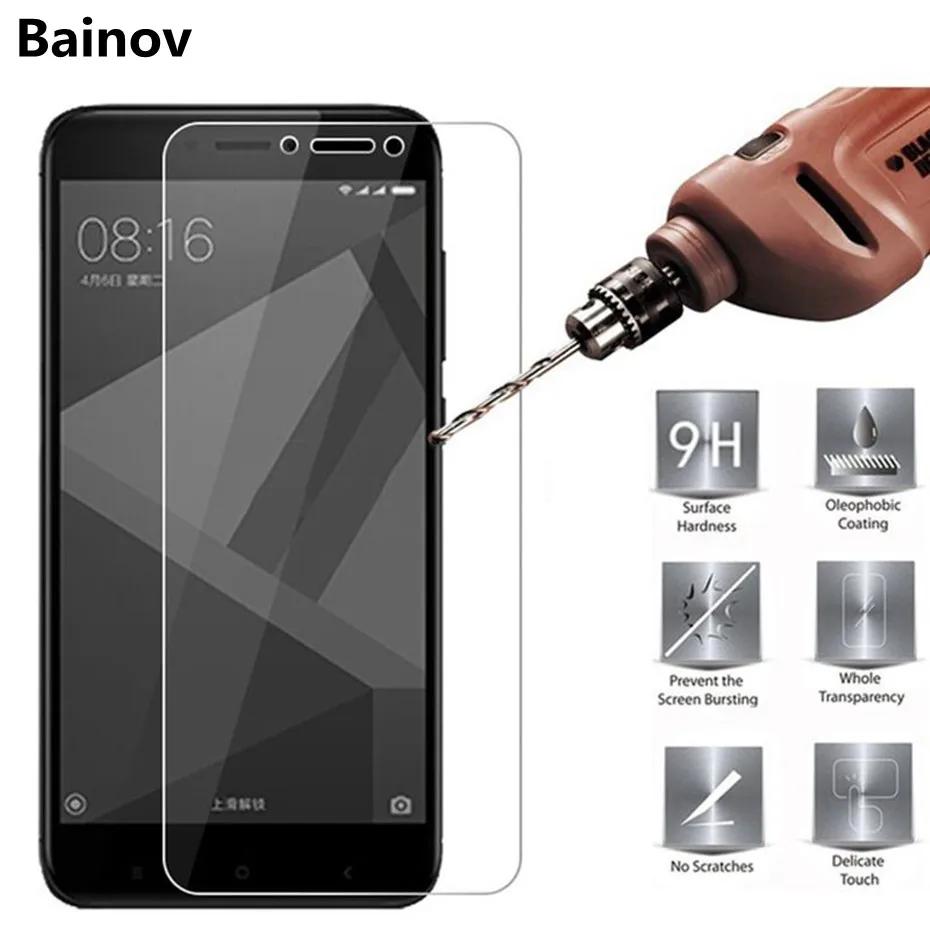 

2pcs tempered glass for xiaomi redmi 4x 6a 5a 4a screen protector for xiomi redmi note 5 6 pro protective glass on redmi 5 plus