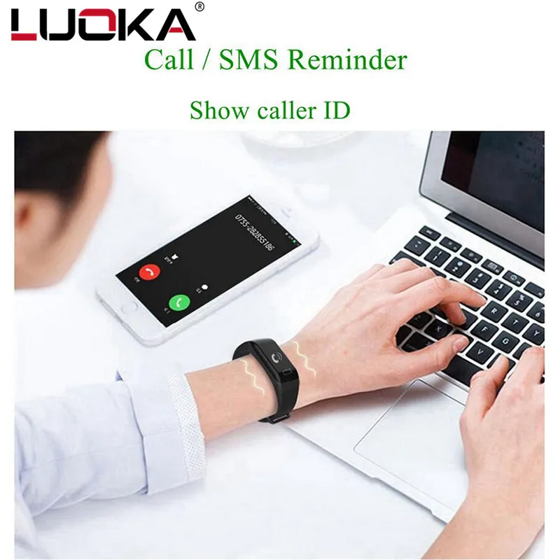 LUOKA Fitness Tracker Wristband Heart Rate Monitor Smart Bracelet F1 Smartbracelet Blood Pressure With Pedometer Bracelet