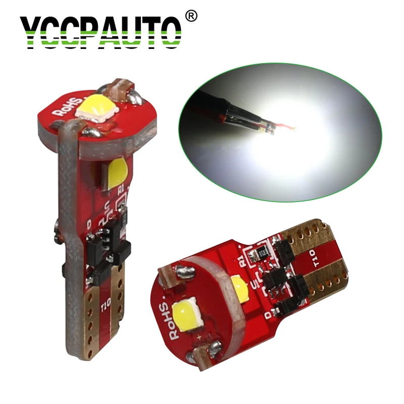 

YCCPAUTO 2Pcs T10 LED Canbus Bulb 194 168 W5W LED Car Lights 3030 LED Auto Side Maker Light Dome Reading Lamp T10 Error Free