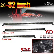 CO LUZ 90 W 120 W 150 W Levou Barra 20 “25.6” 32 “6D Led Light Bar Combo Auto Offroad Condução Luz para Lada Toyota 4X4 Niva Jeep 12 V