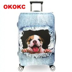 OKOKC 3D милая собака толстый Чемодан защитные чехлы эластичные тележка чемодан путешествия сумки пыли для 18-32 ''путешествия аксессуары