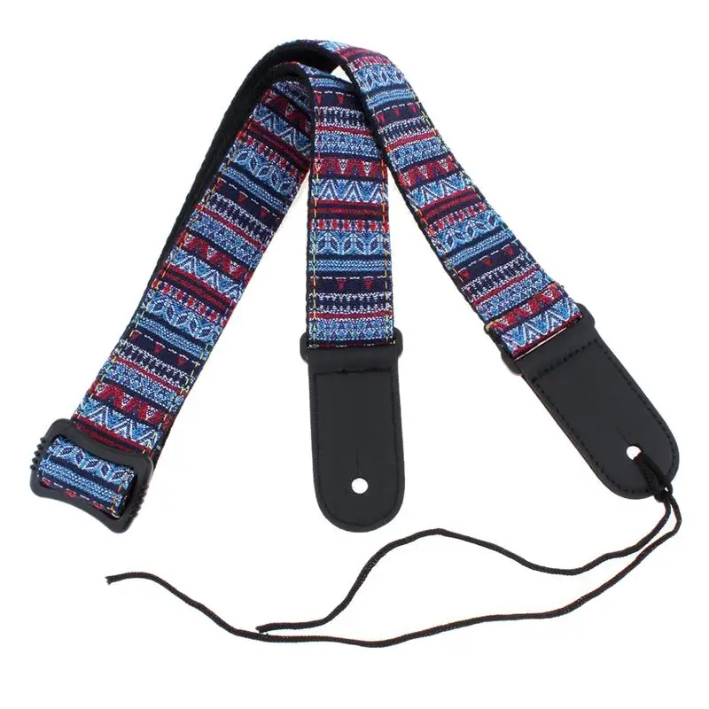 

Adjustable 75-130Cm Ukulele Guitar Strap Cotton Leather Sling Belt Buckle With Tail Nail