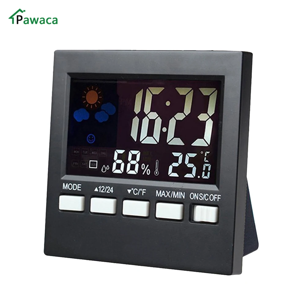 

2017 Home Digital LCD Screen Indoor Weather Forecast Alarm Clocks Desk Timer Calendar Temperature Humidity Monitor Alarm Clock