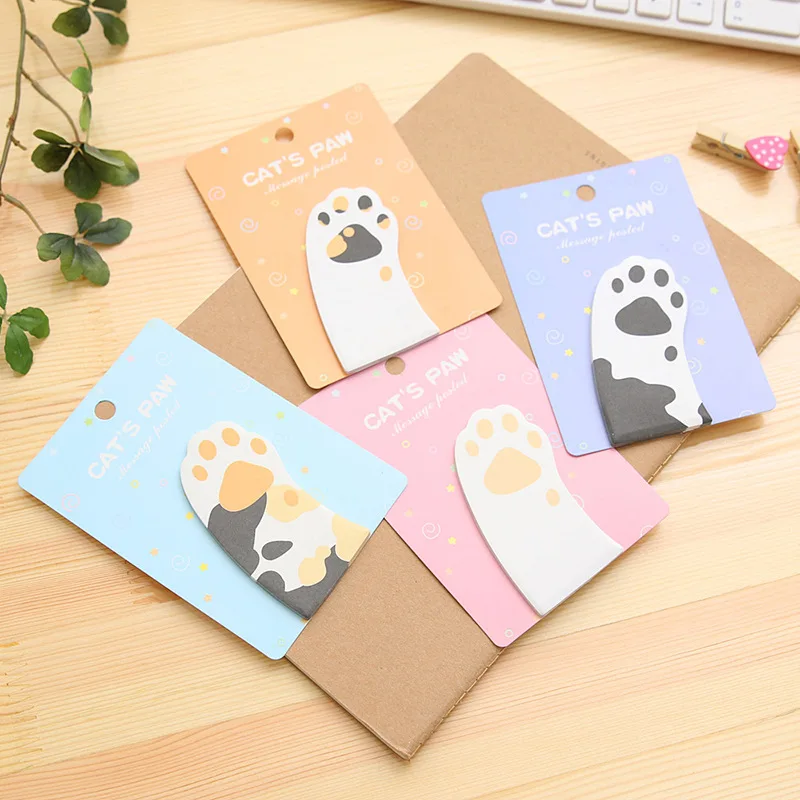 

5 pcs/lot Cute Cat's Paw Memo pads Colorful cat sticky notes post it korean stationery office school supplies papelaria