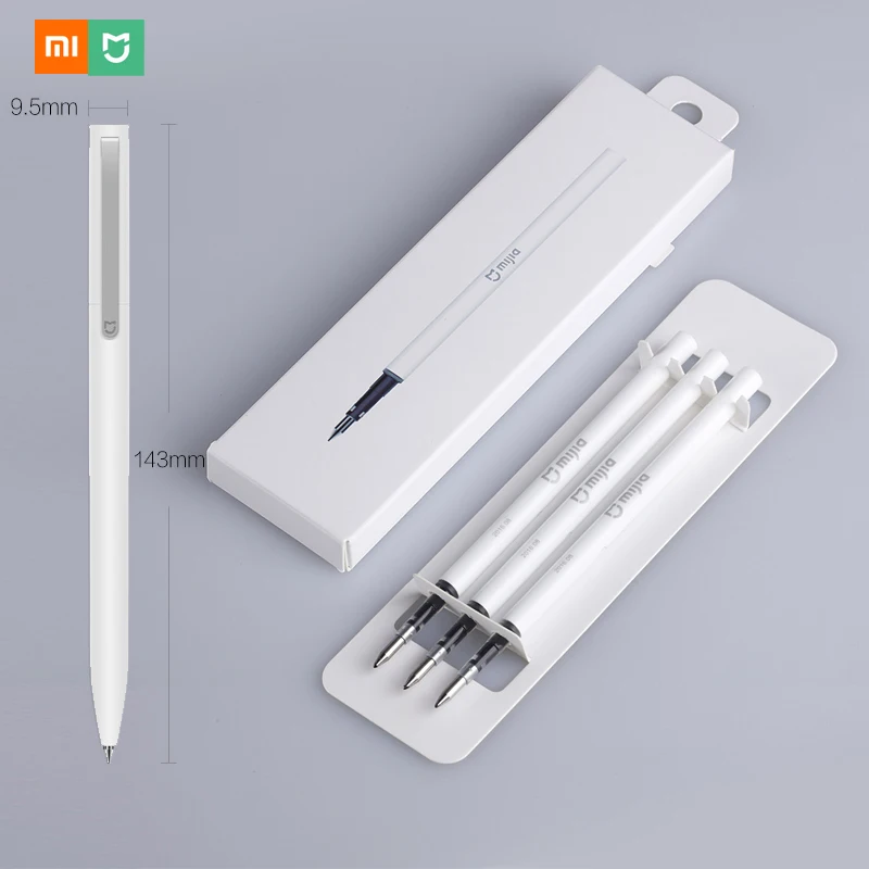 

Original Xiaomi Mijia Sign Pens 9.5mm Signing Pens PREMEC Smooth Switzerland Refill MiKuni Japan Ink add Mijia Pens Black Refill