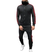MJARTORIA Весенний мужской спортивный костюм Slim Fit в полоску с длинным рукавом Спортивная одежда