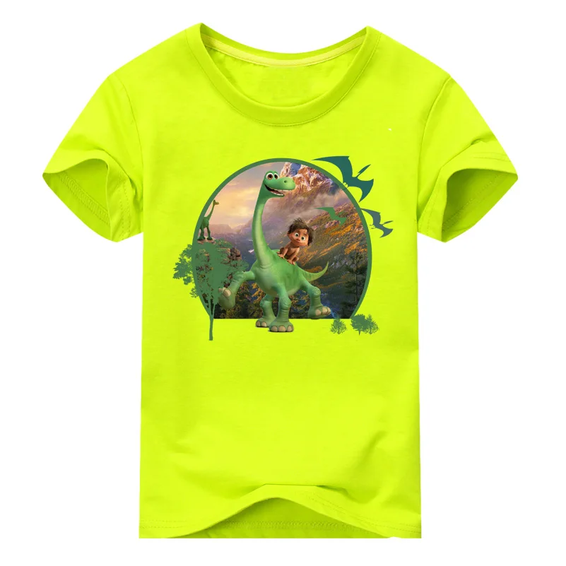 Футболка с 3D принтом динозавра для мальчиков Детская летняя одежда с принтом из мультфильмов хлопковая Футболка для девочек детские футболки 10 цветов ACY005