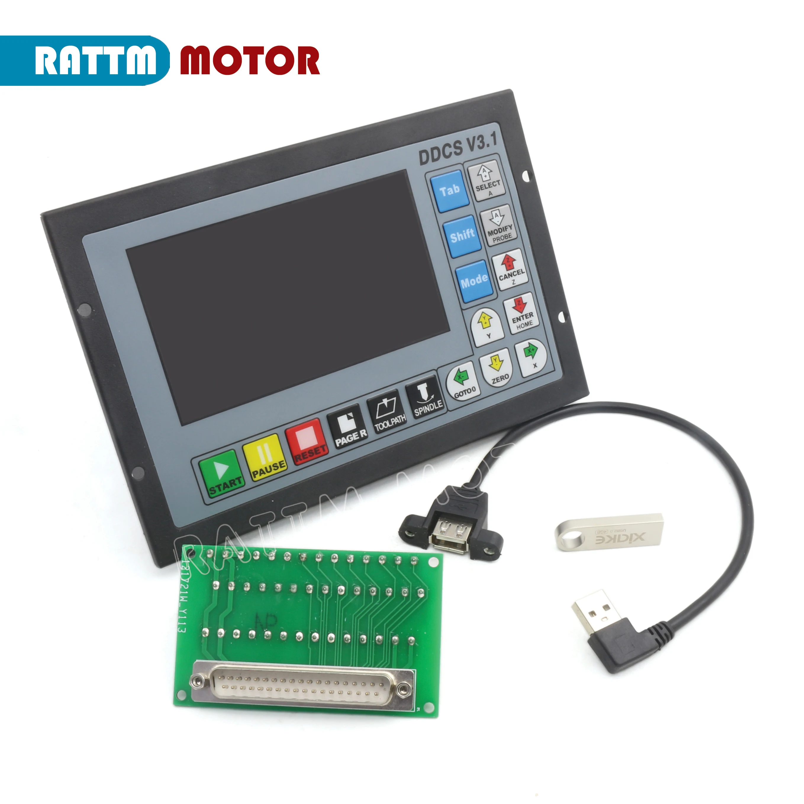 Обновление 4 оси PLC контроллер DDCSV3.1 500 кГц в автономном режиме и Подвеска Маховик и аварийной остановки для фрезерный станок с ЧПУ гравировальный фрезерный станок