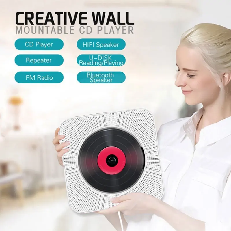 

Portable Multifunctional CD Player MP3 Player Boombox MP3 CD Music Player Wall Mountable AUX Input