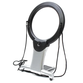 

Reading Giant Large Hands Free Magnifying Glass With Light LED Magnifier Black Silver