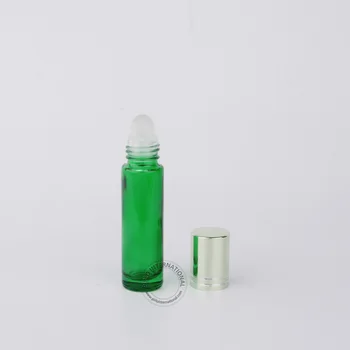 

Free Shipping 10ml/10cc Excellent Glass Roll-on Perfume Bottle Green Essential Oil Bottles Cosmetic Packaging 50pcs/lot