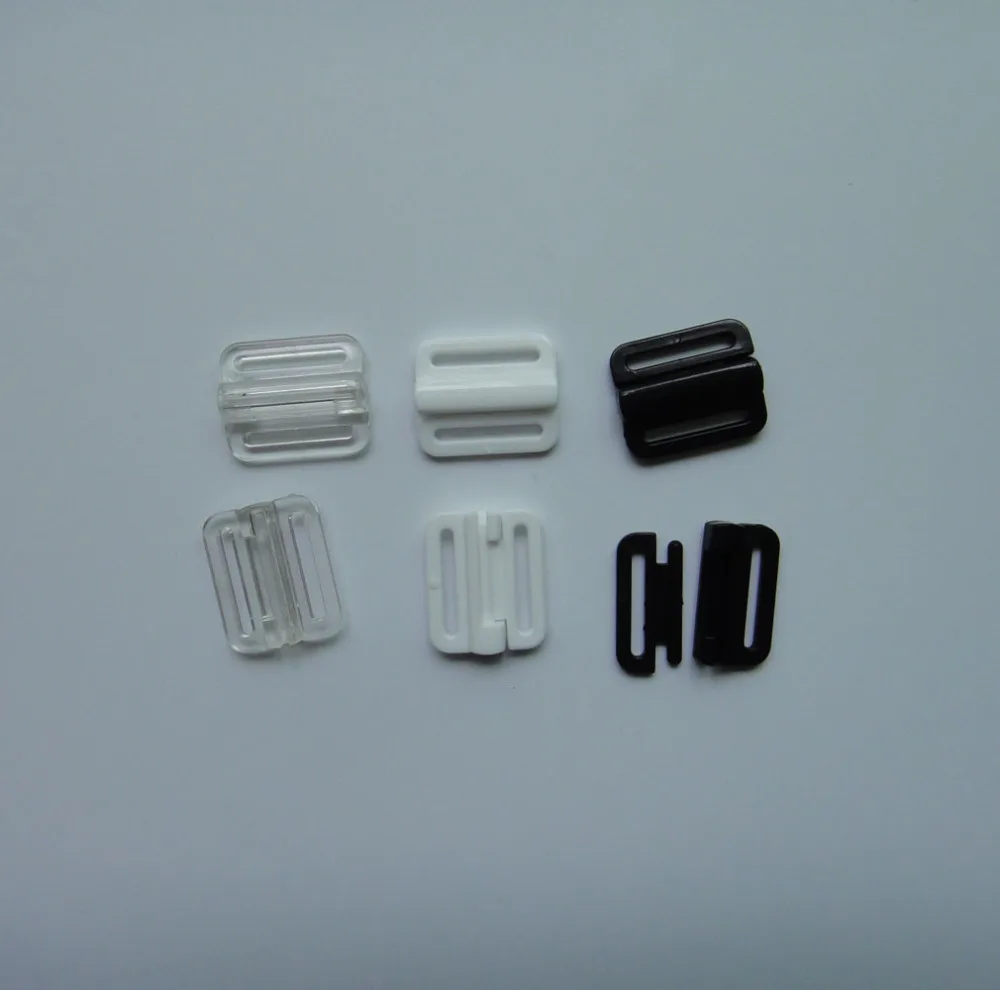 Clasps 10mm Set of 2 Pairs Clear Plastic Bikini Fasteners