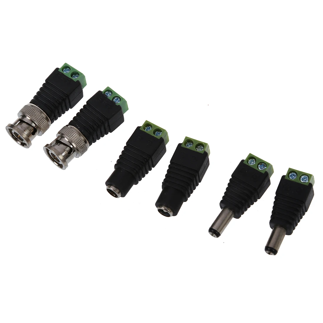 

Brand New 2 Pcs Coax Cat5 to BNC Male + 4 Pcs 5.5x2.1mm Male Female DC Power CCTV Connector