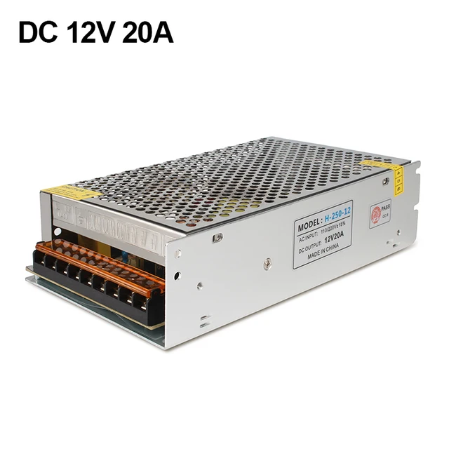 Fuente de alimentación conmutada para tira de LED, cc 12 V, 1A, 2A, 3A, 5A, 8A, 10A, 15A, 20A, 30A, AC, 110V, 220V, 240V a CC, 12 voltios, AC-DC, 12 V Fuente de alimentación conmutada para tira de LED, cc 12 V, 1A, 2A, 3A, 5A, 8A, 10A, 15A, 20A, 30A, AC, 110V, 220V, 240V a CC, 12 voltios, AC-DC, 12 V