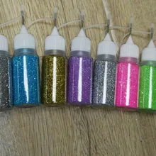Роскошный хрустальный мултический и волшебный блестящий порошок 10 цветов инструмент для украшения ногтей акриловый УФ гель-пудра блестки 0,2 мм Размер