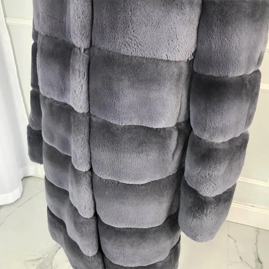 long style High quality Fur coat Luxury Warm Women