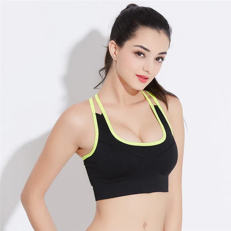 Sports Bra for Women Push Up Fitness Yoga Gym Underwear Sujetador Brasieres Deportivos Soutien Gorge X back workout tops #3j#F (18)