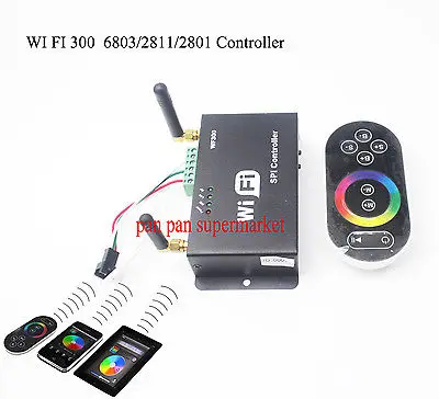 Wi-Fi, 300 LPD6803 WS2811 WS2801 Светодиодные ленты контроллер сенсорный экран пульт дистанционного управления светодиодный
