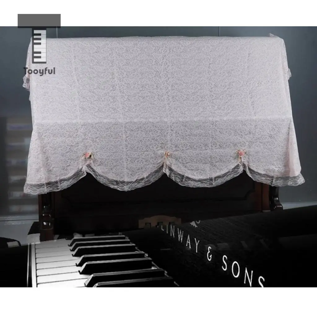 Tooyful Piano Half-Cover Lace Dust Cover Piano Dust Cover Piano Cloth for Upright Piano Parts Accessories