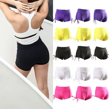 

2019 Women Brazilian Sexy Shorts Lady Solid Push up Beach Swimsuit Mid Waist Bottoms Swimwear Shorts
