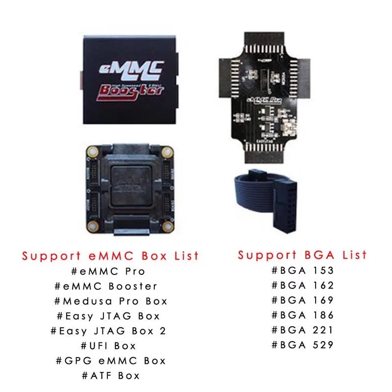 Новейший усилитель EMMC инструмент с EMMC гнездо устройства поддержка EMMC коробка легкий JTAG плюс UFI коробка кормовая коробка Медуза pro BOX
