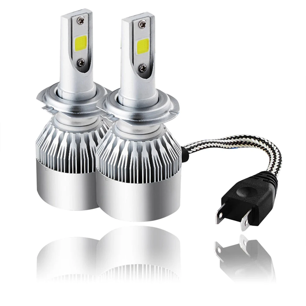 2 шт. Автомобильные светодиодные лампы H1 H3 H4 H7 C6 9005 9006 7200LM 72 Вт|led lamp|light bulbled bulb kits |