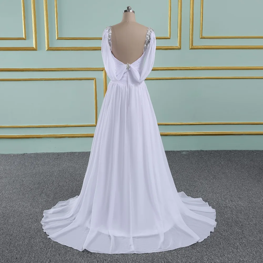 Vinca Sunny 2019 Свадебные платья из шифона линии пляжные свадебные платье с открытой спиной бисером красивые свадебные платья Vestidos de Novia